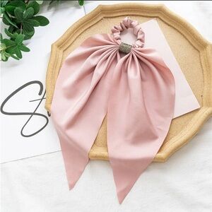 Diamond Bow Hair Tie Scrunchies, Pink